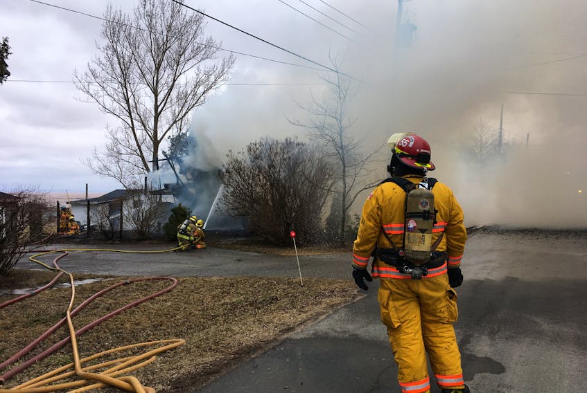 Kings County firefighters battle a blaze at a Hortonville home.