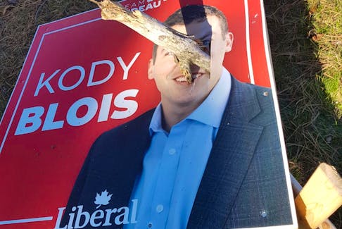 A number of Kody Blois campaign signs in Kings County were vandalized right before polls opened on Oct 21.

CONTRIBUTED