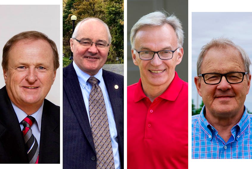 Prince Edward Island re-elected, from left, Bobby Morrissey (Egmont), Wayne Easter (Malpeque), Sean Casey (Charlottetown) and Lawrence MacAualy (Cardigan) in the 2019 federal election.