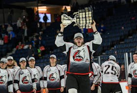 Rouyn-Noranda Huskies defenceman Noah Dobson raises the Memorial Cup for the second time Sunday in Halifax.
Vincent Éthier/QMJHL/CHL