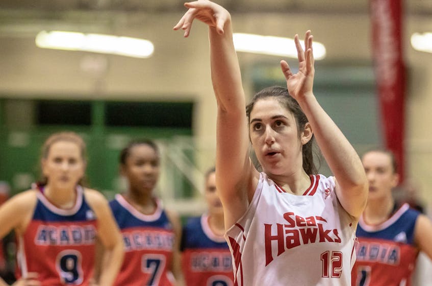 Rosie Stanoev had 15 points off the bench, almost half of them coming on a seven-for-seven performance at the free-throw line as the Memorial Sea-Hawks defeated the Acadian Axewomen in AUS basketball action Saturday in Wolfville, N.S. — Photo via Memorial Athletics