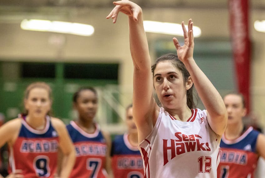 Rosie Stanoev had 15 points off the bench, almost half of them coming on a seven-for-seven performance at the free-throw line as the Memorial Sea-Hawks defeated the Acadian Axewomen in AUS basketball action Saturday in Wolfville, N.S. — Photo via Memorial Athletics