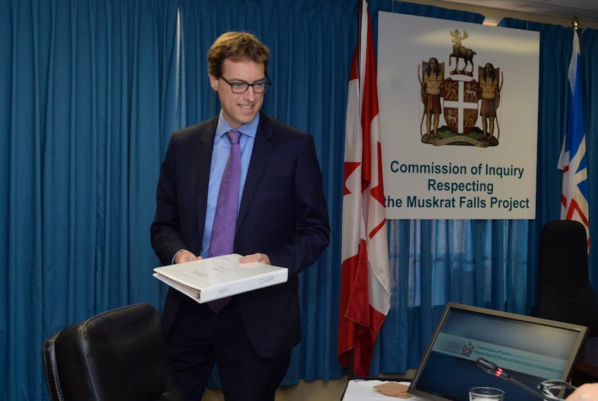 Guy Holburn appeared as an expert witness Tuesday before Inquiry Commissioner Richard LeBlanc at the Commission of Inquiry Respecting the Muskrat Falls Project being held at the Beothuck Building in St. John’s.