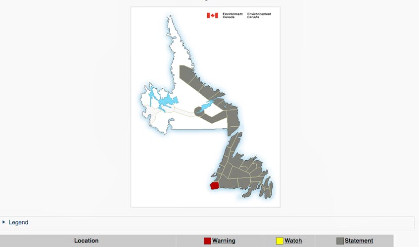 Environment Canada has issued special weather statements for much of Newfoundland and Labrador, along with a Wreckhouse wind warning.
