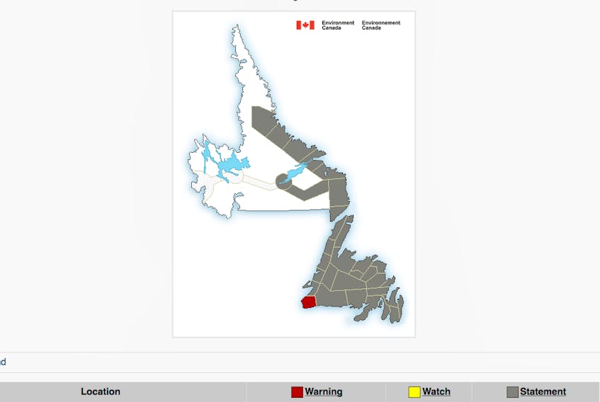 Environment Canada has issued special weather statements for much of Newfoundland and Labrador, along with a Wreckhouse wind warning.