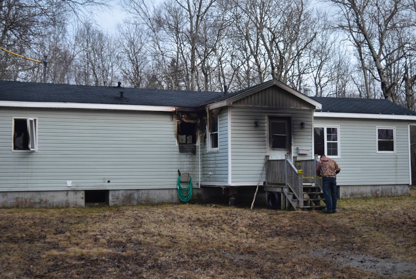 This home on Temperance Street in Westville was badly damaged by fire on Good Friday.