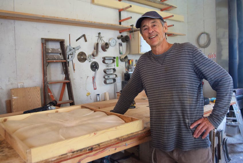 David Eeles enjoys spending time in his shop in Tracadie where his business takes shape and his wood-carving creations are brought to life.