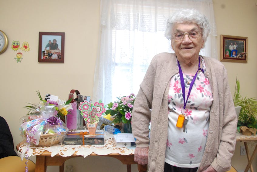 Annie Russell, a resident at the Lohne’s Complex in Corner Brook, celebrated her 102nd birthday Monday with family and friends wishing her the best on her big day.