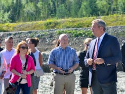 Fisheries and Land Resources Minister Gerry Byrne was surrounded by employees and supporters as he announced the building of a new office building for the department on Wheeler’s Road in Corner Brook on Friday.