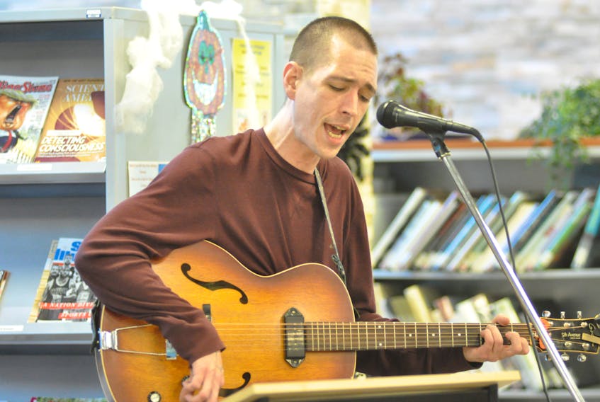 Barry Ezekiel performed at the Corner Brook Public Library’s music fest on Saturday.