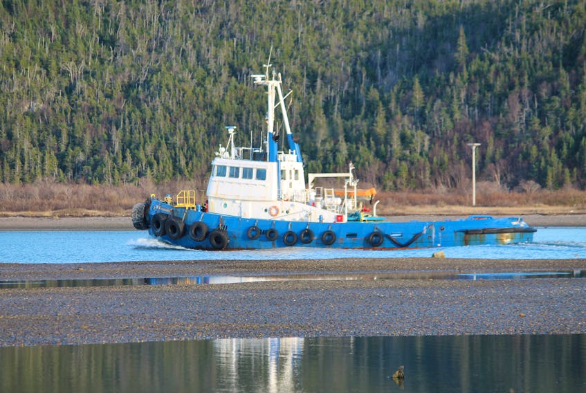 The Omni St. Laurent is seen making its way through the narrows toward the Port of Stephenville in this file photo.