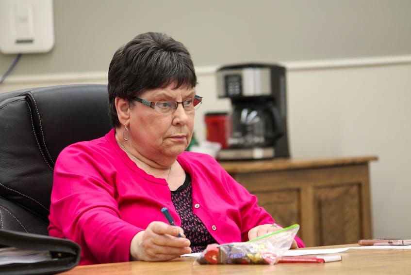 Coun. Laura Aylward is seen at a Stephenville town council meeting Thursday.