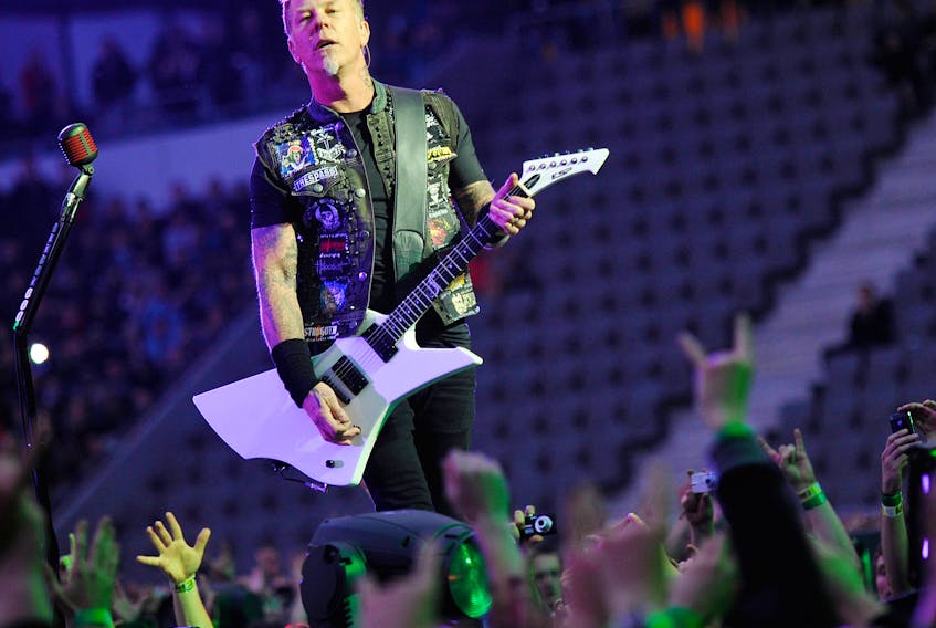 Singer and guitarist James Hetfield of Metallica During a performance in Prague, Czech Republic, May 7, 2012.