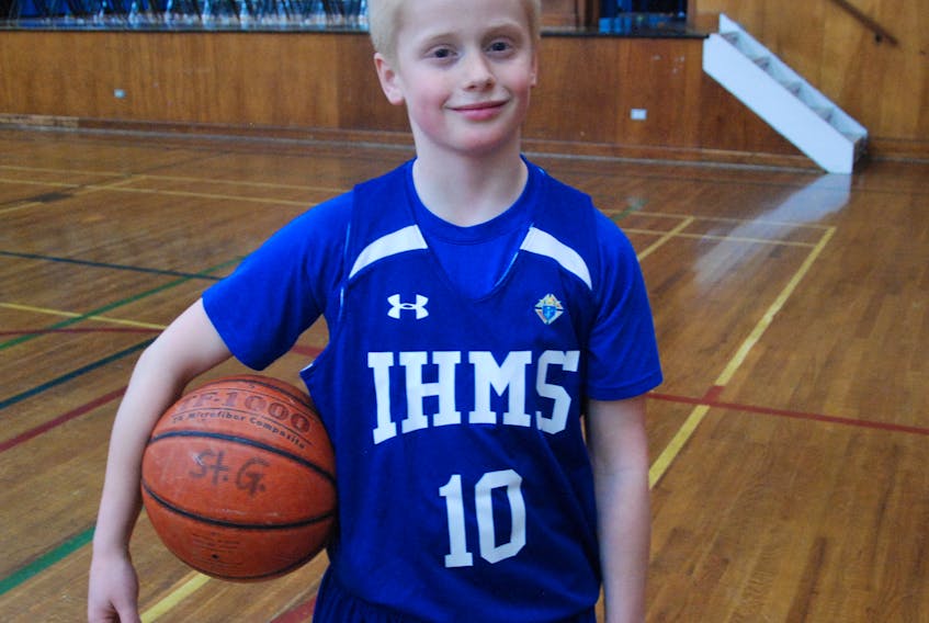 Carter Bromley is looking forward to playing on home court for the 2018 West Coast Provincial Grade 5 Boys Basketball Tournament being hosted by Immaculate Heart of Mary School this weekend.