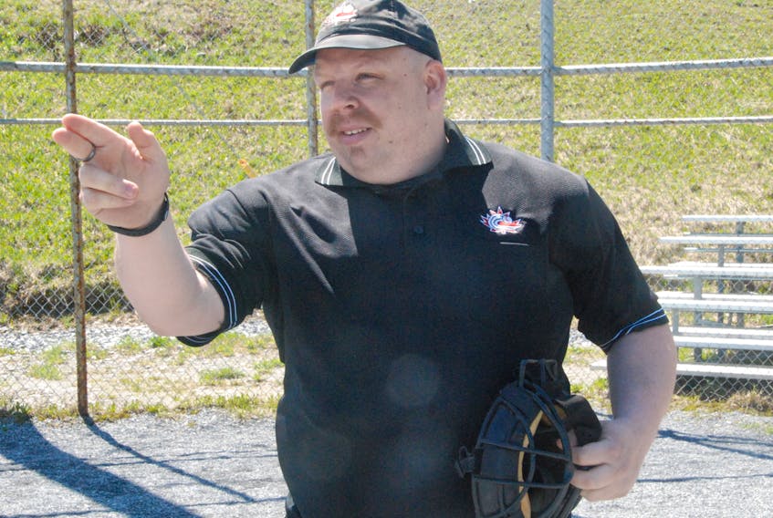 Aaron Pauley is in his happy place when he’s umpiring baseball or softball games. He gets on the field as often as he can because both groups struggle with numbers, but his family and work commitments come before he puts on the mask.