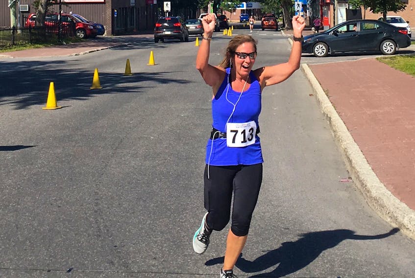 Corner Brook native Elizabeth Penney competes in a 15-kilometre race organized by the Corner Brook Running Club earlier this year. The Corner Brook woman says running has been a blessing in her battle with anxiety and depression and she encourages others to hit the pavement if they are dealing with depression.