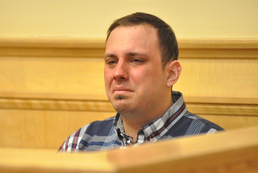 Nicholas Shears-Decker is seen prior to his sentencing in the Supreme Court of Newfoundland and Labrador in Corner Brook on Thursday afternoon. The Rocky Harbour man was sentenced to two years less a day in jail for refusing to provide a sample of his breath after his operation of a vehicle resulted in an accident that caused the death of 20-year-old David White in 2016.