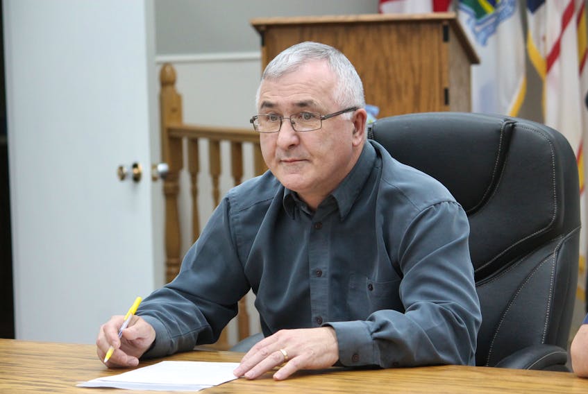 Mark Felix, chairman of the Town of Stephenville’s finance committee, is seen listening for approval of a finance item during Thursday’s regular general meeting.