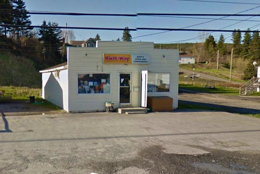 Evoy's Video and Convenience in Humber Arm South, seen in this screen grab from Google Streetview, was robbed by a mask man around 9 p.m. Thursday night