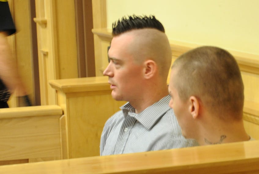 Paxton Sheahan, left, and Dillon Bourgeois were sentenced in court in Corner Brook Thursday morning.