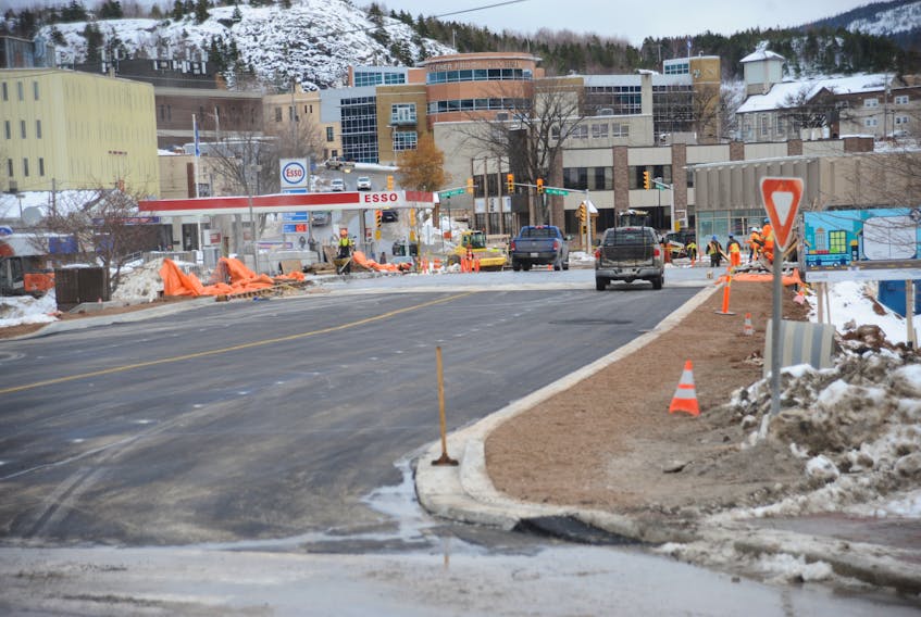 The Main Street bridge in downtown Corner Brook, seen here under construction in this file photo, will re-open to traffic today.