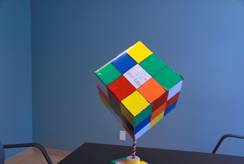 This is a model of the inclusion cube The Town of Deer Lake plans to install outside the Hodder Memorial Recreation Complex.