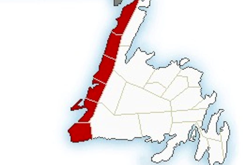 Environment Canada has issued a wind warning for the west coast of Newfoundland and Labrador.
