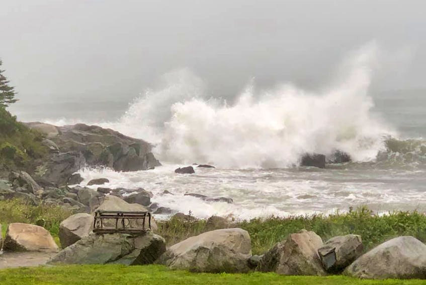 Atlantic Canadians are no strangers to wind.  It can offer relief from the sweltering summer heat, cause whiteout conditions in the winter and send waves crashing onshore, but did you ever stop to listen to it?   I’m sure there was quite a roar last Saturday when Lynn Winfield snapped this photo at Sandy Point near Shelburne, N.S.