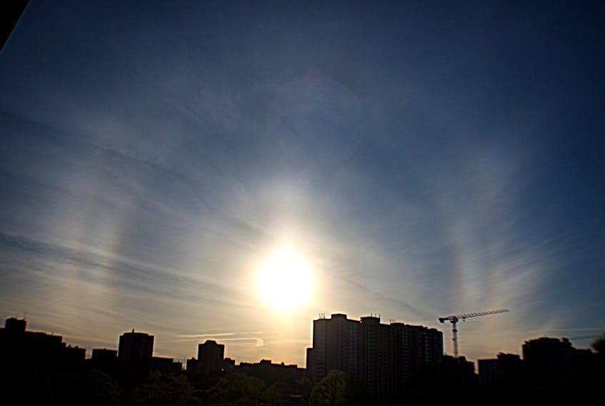 Michael Boschat spends a lot of time looking up and takes some amazing photos.  He snapped this picture of a solar halo in Halifax, N.S., just before 8 p.m. June 9.