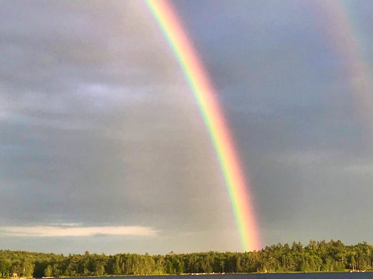 While admiring a long-lasting double rainbow, Helgo Guderely knew there was something special about this one. The mesmerizing beauty was spotted at Molega Lake, not far from Bridgewater, N.S.