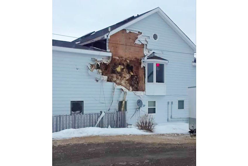 The powerful wind caused extensive damage to the siding on Laurie’s Motel in Cheticamp. – Stacey Aucoin
