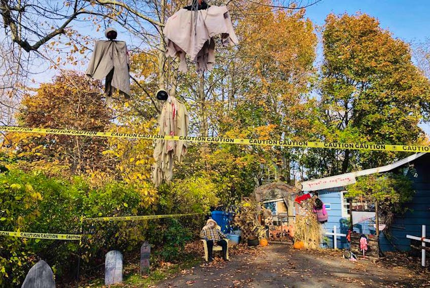 Concerns were raised after an Albert Street resident, decorating for Halloween, used ghouls that some felt resembled black people being lynched.
