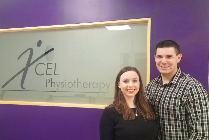Xcel Physiotherapy owners and St. F.X. human kinetics graduates Laura Nickelo and Nathan Giroux.