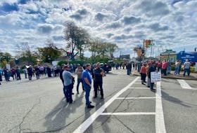 Commercial lobster fishermen and family members held a protest in Yarmouth on Oct. 2 to send the message to DFO that their voices matter too. TINA COMEAU PHOTO