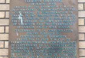 A plaque outside the Yarmouth YMCA, which speaks to its history. CARLA ALLEN PHOTO