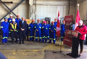 Bernadette Jordan, Minister of Fisheries, Oceans and the Canadian Coast Guard, announced on Monday, March 2, that Shelburne Ship Repair will be doing a $12.1 million retrofit of the Canadian Coast Guard Ship (CCGS) light icebreaker, the Edward Cornwallis. KATHY JOHNSON PHOTO