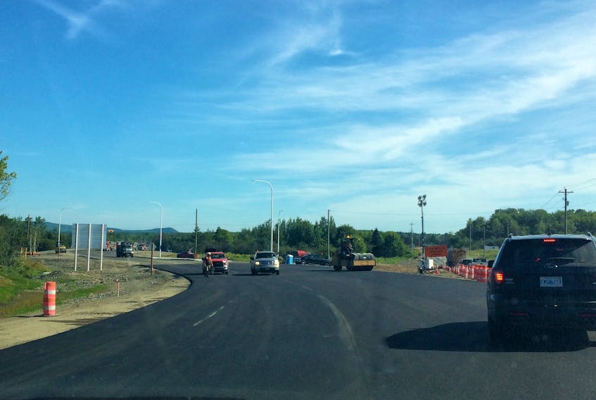 Work on the new section of Highway 101 in DIgby County was nearing completion when this photo was taken. The new section of highway has since been opened.