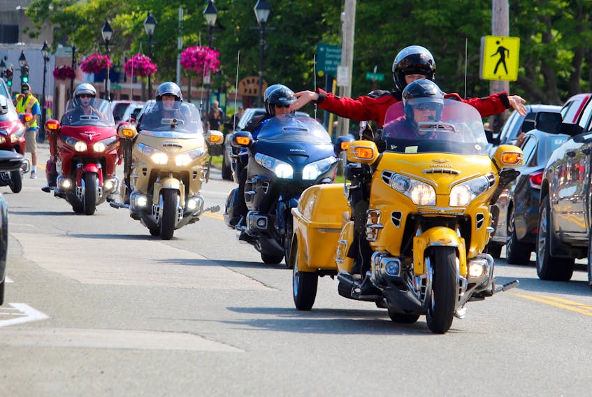 A motorcycle parade was among the activities held as part of the Gold Wing Road Riders Association rally held Aug. 1-4 in Yarmouth. The parade was held late Saturday afternoon, starting at the Rodd Grand Hotel.