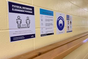 Signs of the times in Nova Scotia schools due to COVID-19. TINA COMEAU PHOTO