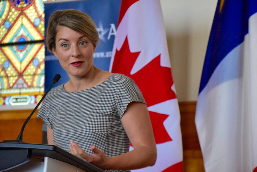 Funding totalling $1 million for renovations at Université Sainte-Anne were announced on July 10. Federal minister of Official Languages and La Francophonie Mélanie Joly spoke about the importance of the French language and culture. TINA COMEAU PHOTO