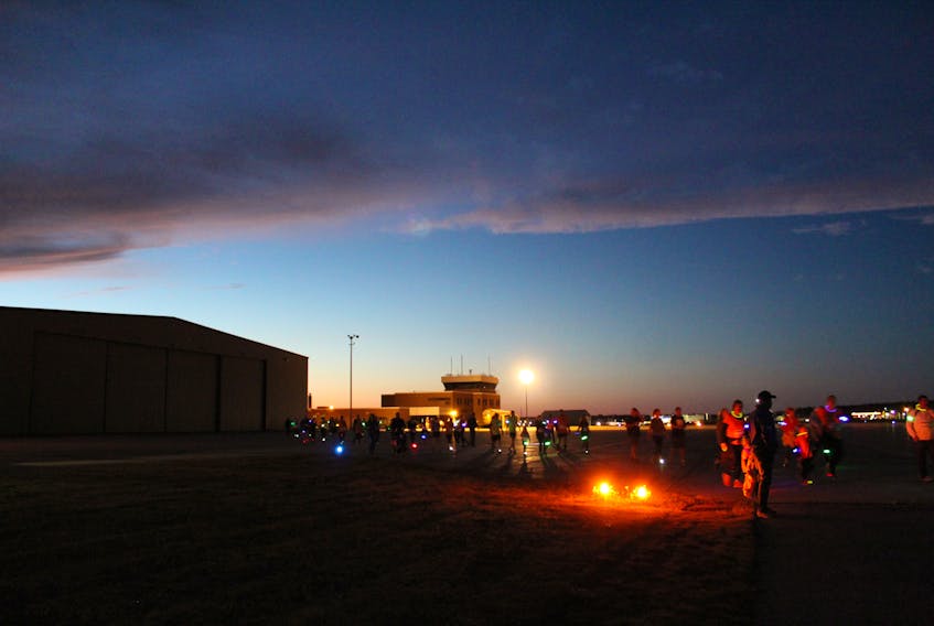 The Starlight Runway Run has been held at the Yarmouth airport for the past three years at dusk.