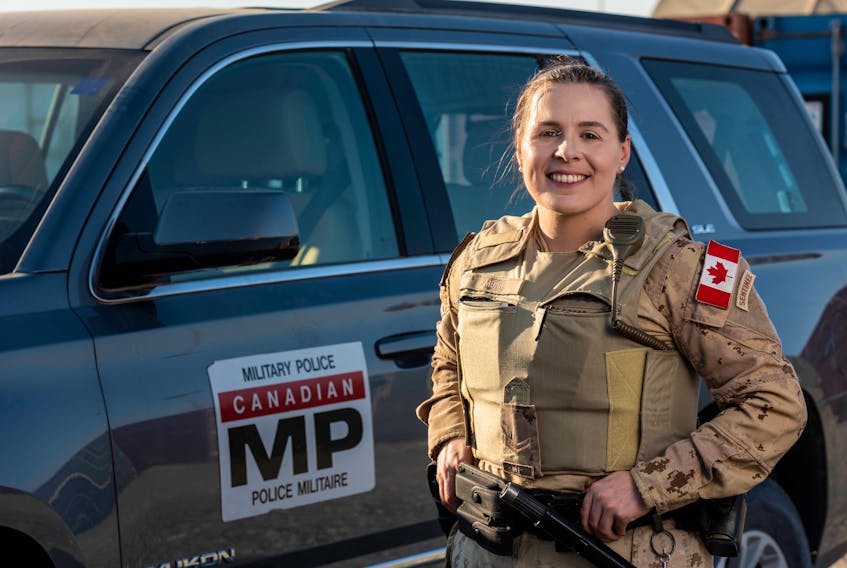 Corporal Monique Muise who grew up in Yarmouth County and is now a member of the Canada Armed Forces' Military Police Unit recently returned back to Canada from her first six-month deployment to the Middle East as part of Joint Task Force IMPACT. PHOTO COURTESY CANADIAN ARMED FORCES