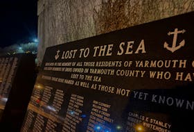 The Lost to the Sea memorial on Yarmouth's Water Street. TINA COMEAU PHOTO