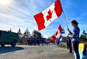 Rucksack marchers were greeted by members of the Community Pride group and had a brief rest period at the Afghanistan Memorial at Maple Grove Educational Centre before heading back to the Yarmouth Legion.