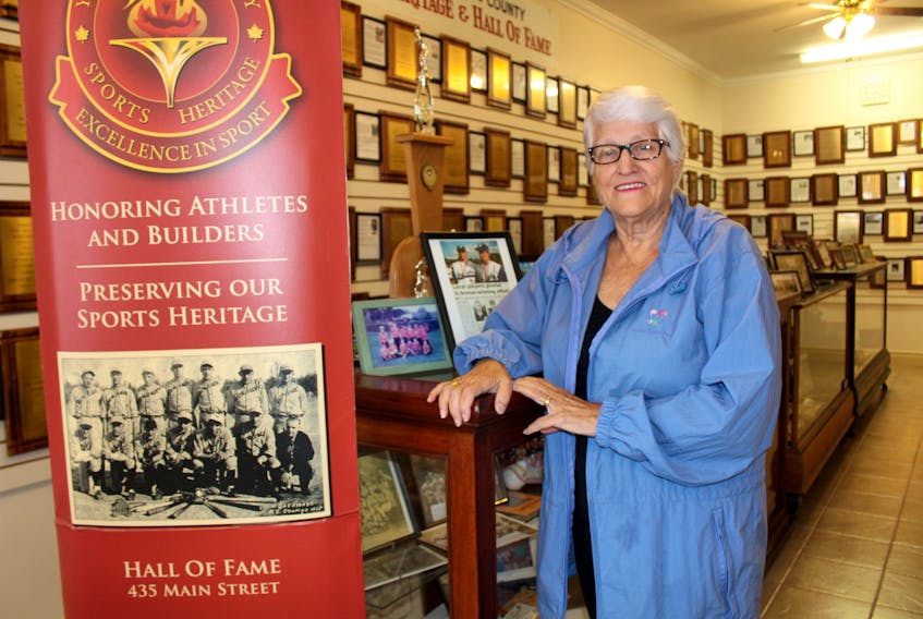 Gloria Goodwin, a director with the Yarmouth Town and County Sports Heritage Association – and a former president of the group – in the association’s museum.