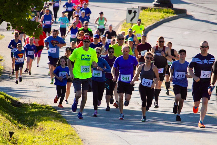 An image from the 2018 Yarmouth Marathon. Most participants in the annual event opt for distances shorter than the full marathon. ERIC BOURQUE