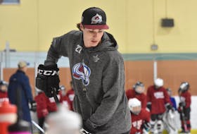 Ryan Graves on the ice at the Mariners Centre in Yarmouth for a minor hockey school he ran July 15-19. TINA COMEAU PHOTO