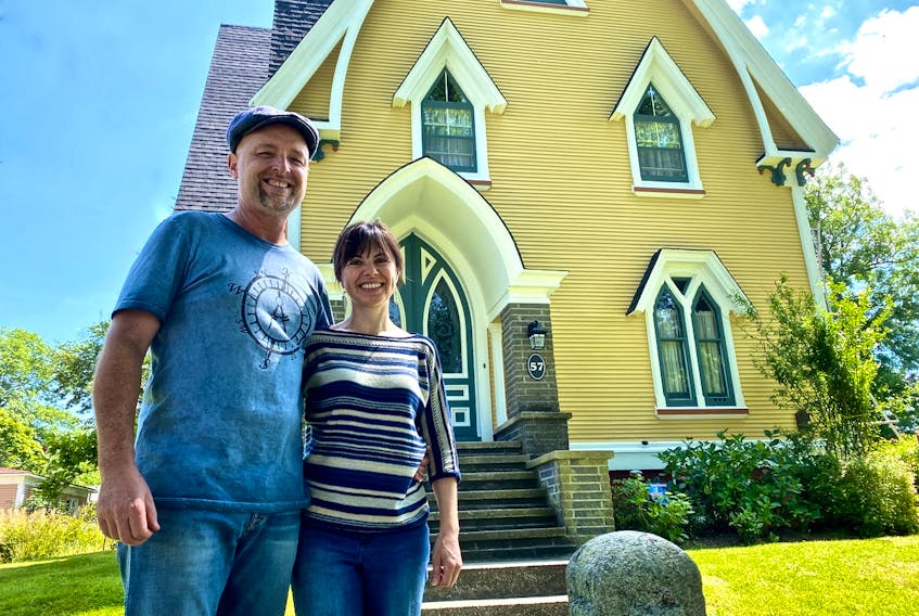 Jeff Neal and Angela Manolachi left behind stressful jobs and hour-long commutes from Hockley Valley, Ontario for a registered heritage, home in Yarmouth.