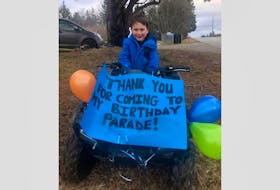 Five-year-old Jace Doucet feeling the love on his birthday. CONTRIBUTED