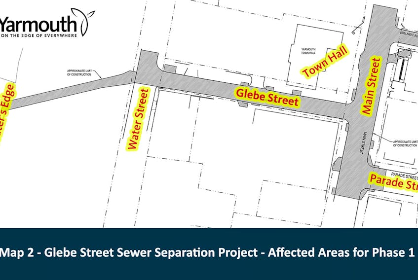Detours will be in place as needed for these digs, so please expect minor delays. In coming weeks, work will take place at the outfall at the water's edge, proceed to Water Street, then up Glebe Street and across Main Street to Parade Street.